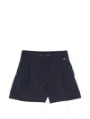 Herno Blue Solid Shorts In Blue