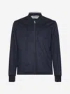 Herno Blue Suede Effect Bomber Jacket