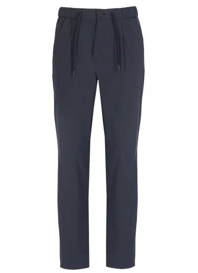 Herno Blue Tech Fabric Straight-leg Pants