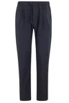 Herno Blue Technical Fabric Drawstring Polyamide Straight-leg Pants In Black