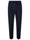 Herno Blue Technical Nylon Front Pleats Trousers In Blue