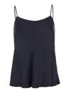 Herno Blue Top With Spaghetti Straps In Satin Woman In Blue