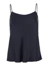 Herno Blue Top With Spaghetti Straps In Satin Woman In Blue