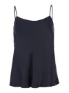 Herno Blue Top With Spaghetti Straps In Satin Woman In Blue