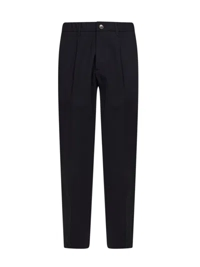 Herno Blue Two-way Stretch Wool Canvas Trousers