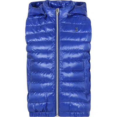 HERNO BLUE VEST FOR BOY WITH LOGO