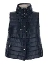 Herno Black Reversible Sleeveless Vest With High Drawstring Neck In Tech Fabric Woman In Multicolor