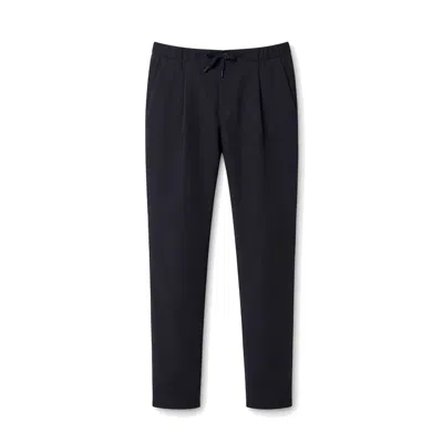Herno Blue Virgin Wool Casual Pants In Black