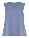 Herno V-neck Sleeveless Top In Blue