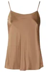Herno Straight Neckline Satin Finish Top In Cammello