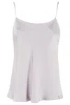 Herno Grey Top With Spaghetti Straps In Chantilly