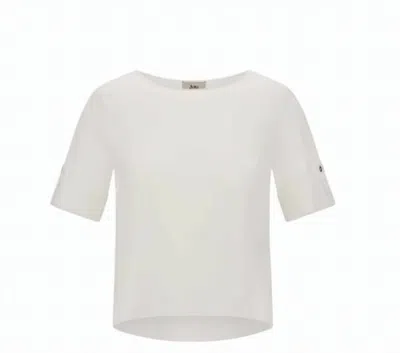 Herno Boat Neck Cotton Short Sleeve T Shirt In White