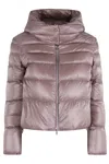 Herno Hooded Quilted Jacket In Pink