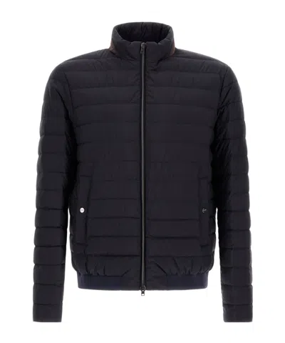 Herno Bomber Ecoage Bomber Jacket In Blue Navy Blue