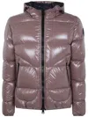 Herno Zip-up Hooded Down Jacket In Brown