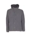 Herno Padded Bomber Jacket With Hood And Pockets In Gray