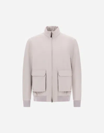Herno Bomber In 3 Layers Wool Storm In Neutral
