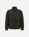 Herno Bomber In Glen Check Wool And Cashmere In Green