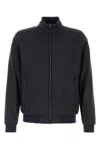 Herno Jacket High Collar Side Zip Pockets In Black