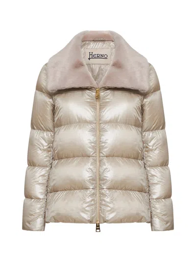 Herno Bomber In Nylon Ultraligh In Beige