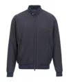 Herno High Collar Bomber Jacket With Side Pockets In Black