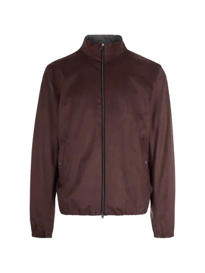 Herno Bomber Jacket In Brown