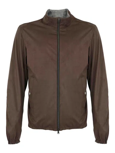 Herno Bomber Jacket In Brown
