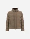 Herno Bomber Jacket In Arendelle And Faux Fur In Brown