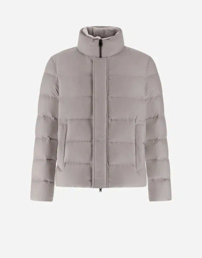 Herno Bomber Jacket In Arendelle And Faux Fur In Brown