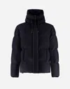 Herno Bomper Uin Cashmere And Silk Down Jacket In Navy Blue
