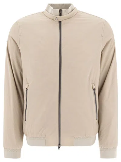 Herno Bomber Jacket In Ecoage In Neutral