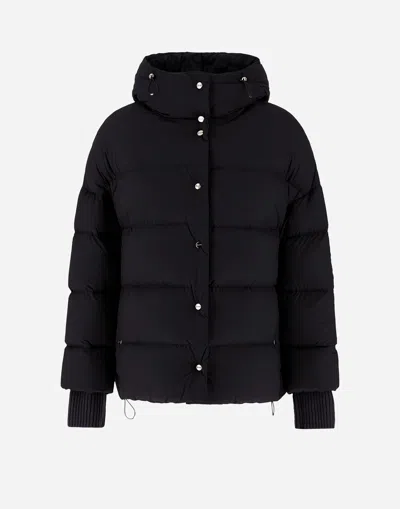 Herno Nylon Microfibre Bomber Jacket In Black