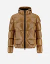 Herno Men's Glossy Nylon Down Jacket In Camel