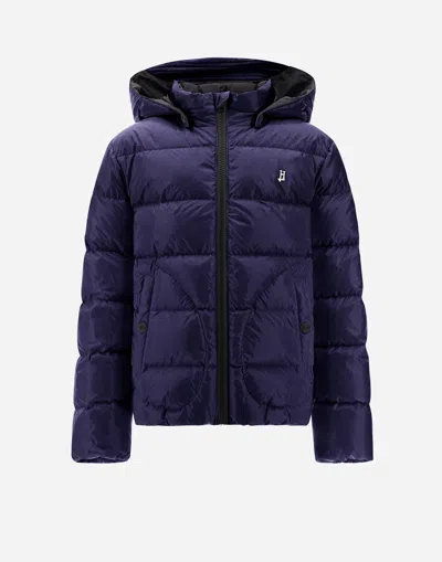 Herno Bomber Jacket In Gloss In New Blue