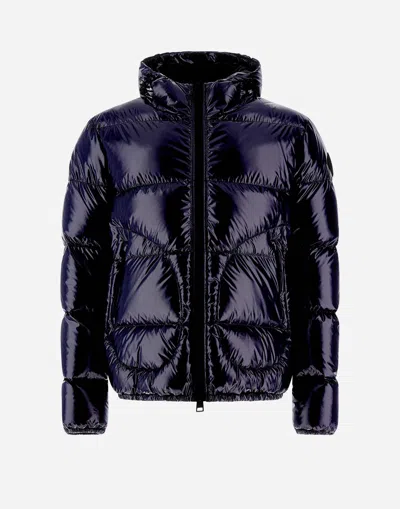 Herno Bomber Jacket In Gloss In New Blue