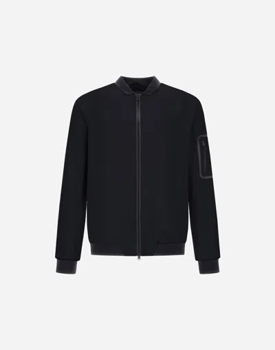 Herno Bomber Jacket In Gore-tex Infinium Windstopper In Black