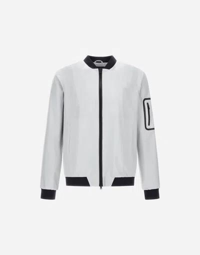 Herno Bomber Jacket In Gore-tex Infinium Windstopper In Ice