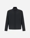 Herno Bomber Jacket In Light Wool In Blue