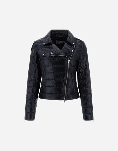 Herno Bomber Jacket In Nylon Ultralight In Black