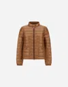 Herno Bomber Jacket In Nylon Ultralight In Camel
