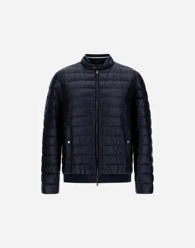 Herno Bomber Jacket In Nylon Ultralight In Navy Blue
