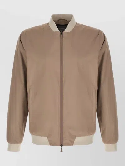 HERNO BOMBER JACKET STAND COLLAR SIDE POCKETS