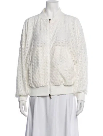 Pre-owned Herno Bomber Jacket In White
