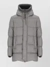 Herno Cashmere And Silk Padded Bomber Jacket In Gray