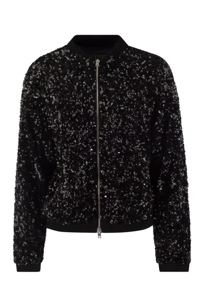 HERNO HERNO BOMBER JACKET WITH SEQUINS