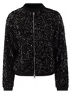 Herno Sequin-embellished Bomber Jacket In Bluette
