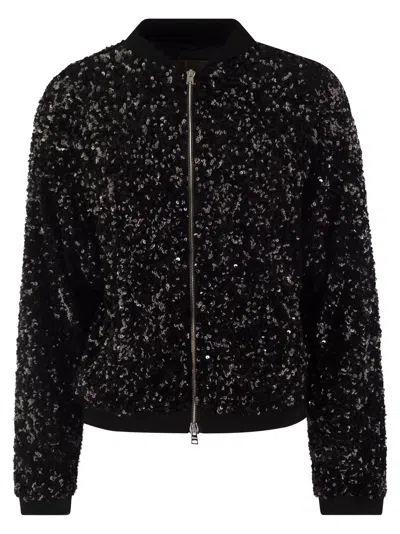 HERNO BOMBER JACKET WITH SEQUINS