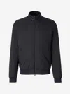 Herno High Collar Bomber Jacket With Side Pockets In Black