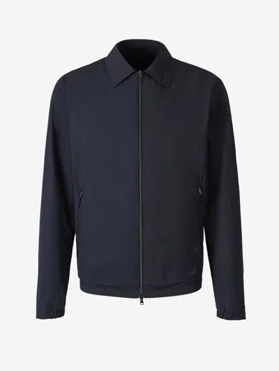 Herno Bomber Jacket Zipper In Midnight Blue