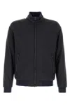 Herno Jacket High Collar Side Zip Pockets In Black